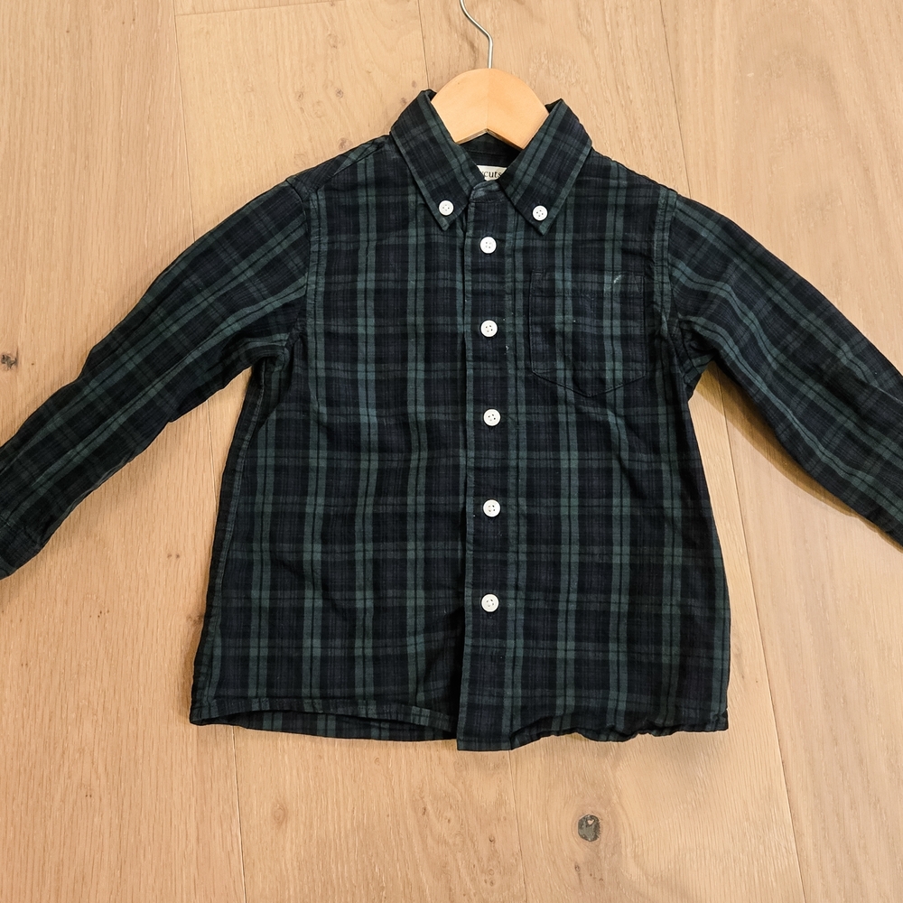 Crewcuts Green Plaid Kids Shirt 2T flawless